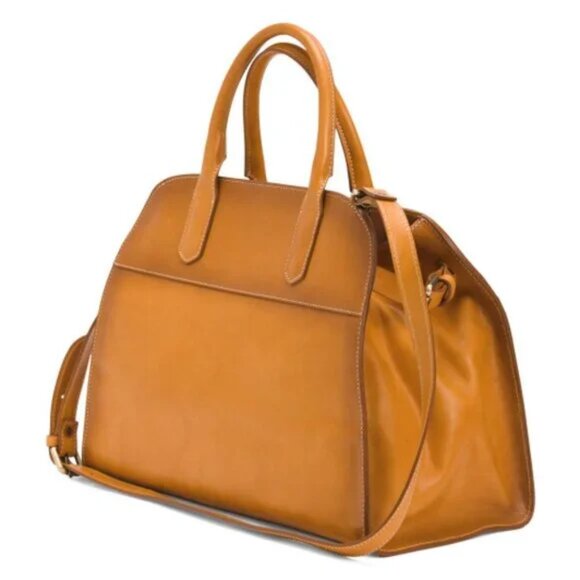 NWT ✅ CAVALCANTI Italian Leather RICH TAN Satchel #602 ✨ Brand New with Tags - Picture 3 of 17
